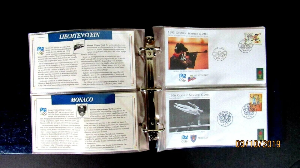 Faux Leather Album of 36 Covers 1996 Olympic Games, Postal Commemorative Society - Image 3 of 4