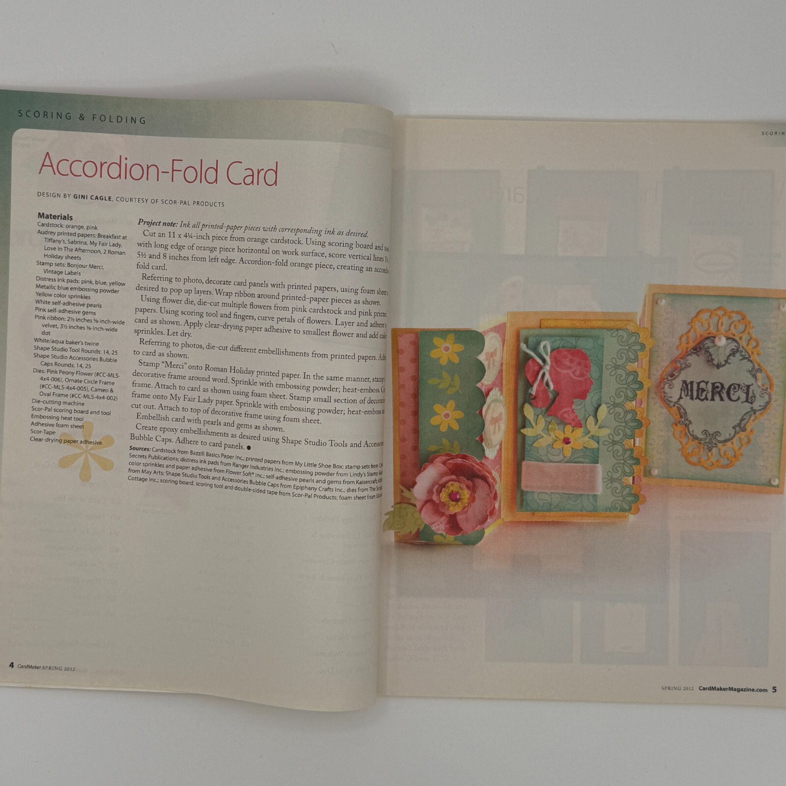 Cardmaker Creative Cuts and Folds for Paper Spring 2012 Die Cutting Embossing+