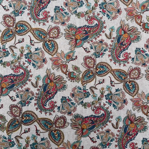 Tela de tapicería cortina de aspecto lino rico en algodón para animales y flores - Imagen 33 de 55