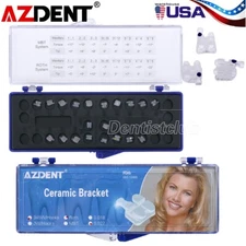 AZDENT Dental Orthodontic Clear Ceramic Braces Brackets Roth.022 Hooks 3 4 5 FDA
