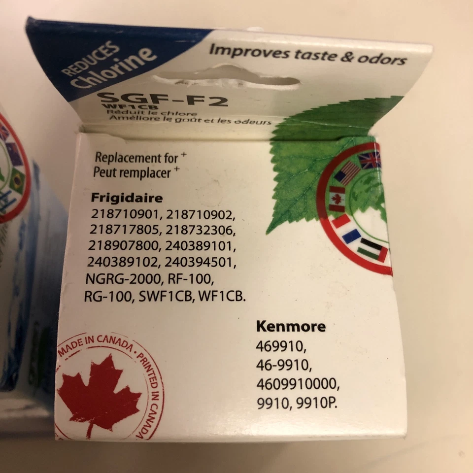 #9 2 filtros verdes para refrigerador Swift SGF-F2 WF1CB Frigidaire Kenmore Foto 2 de 2