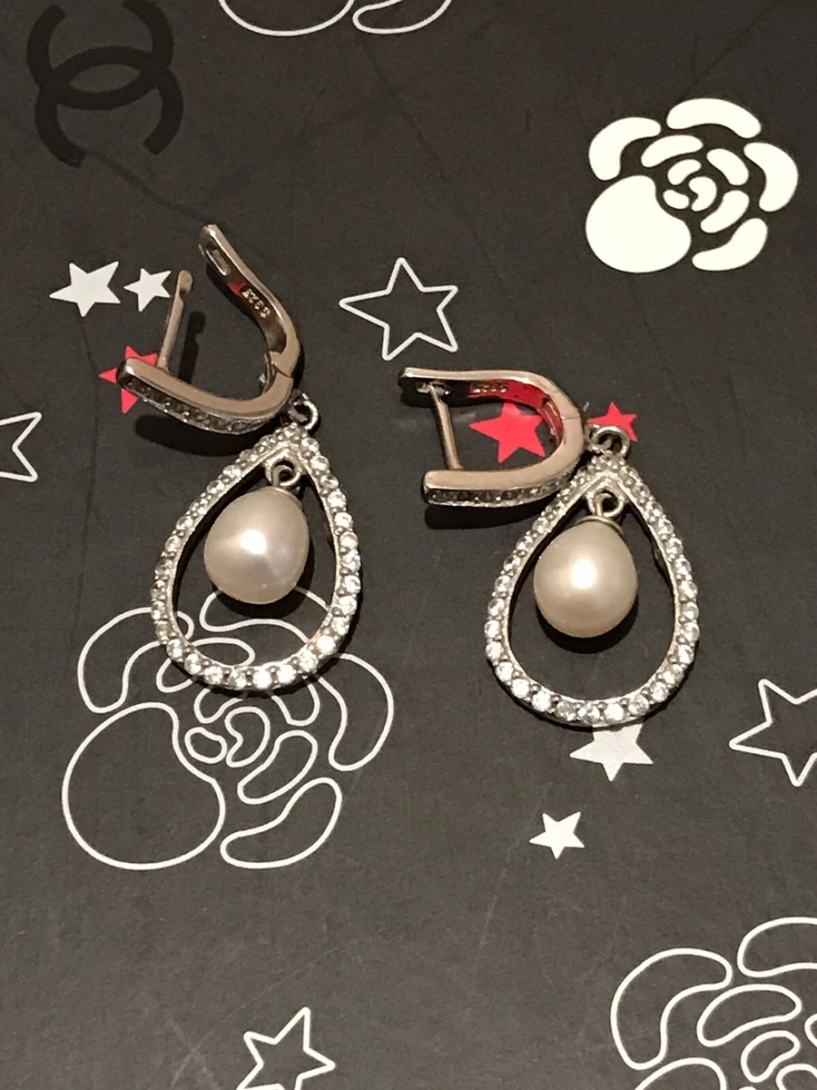 John Lewis Sterling Silver Womens Earrings with Pearls Stones