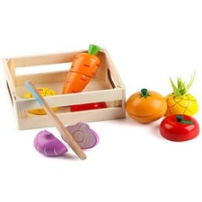 Wooden Play Food, Cutting Food Toys for Toddlers, Toy cutting vegetables set