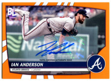 2023 Topps Big League #127 Ian Anderson Orange Parallel Auto Atlanta Braves