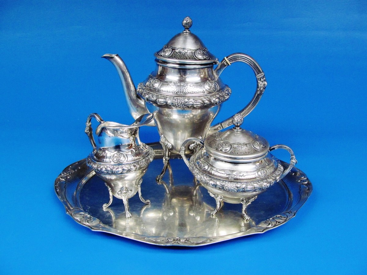 Antique Baroque H. Meyen & Co. of Berlin 800 Silver Coffee / Tea