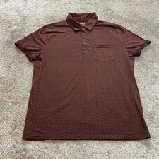 Express Polo Shirt Mens XL Dark Red Pocket Collared Moisture Wicking Stretch