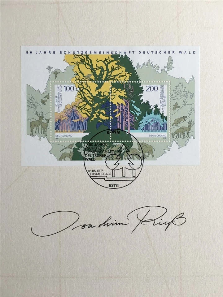 GERMAN POST ART-EDITION 1997/17 BLOCK 38 DEUTSCHER WALD WOOD TREES - Image 4 of 4