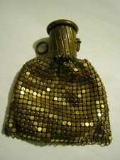 1940s Deco Gold Mesh Gate Top Accordion Beggars Wrist Purse, Minor TLC Needed