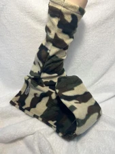 Brown Camo FLEECE SOCKS - 11.75"  sole see conversion photo unisex 13M/14WM