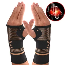 Copper Compression Arthritis Gloves Carpal Tunnel Hand Support Brace Pain Relief