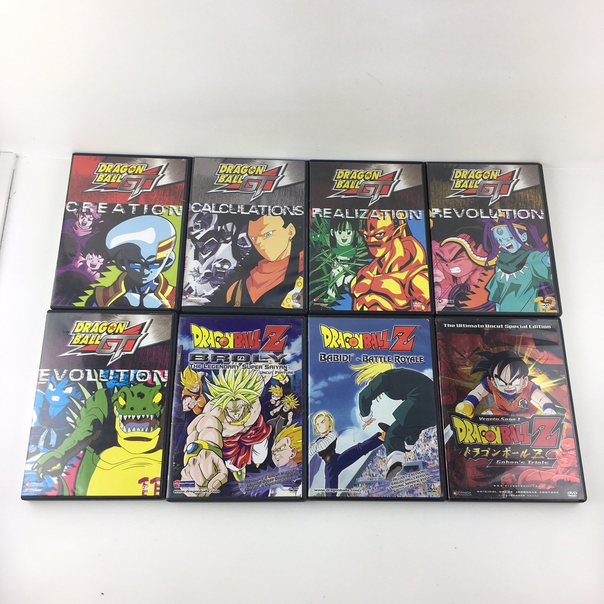 LOT OF 8 MIX-Dragon Ball GT/Dragon Ball Z DVD Realization/Creation