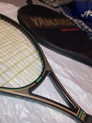 yamaha ceramics bronze 90 tennis racket with carry case