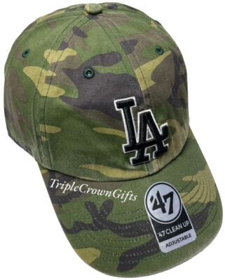MLB LA Dodgers ('47 Brand) Clean Up Hat - Adjustable Strap Camo