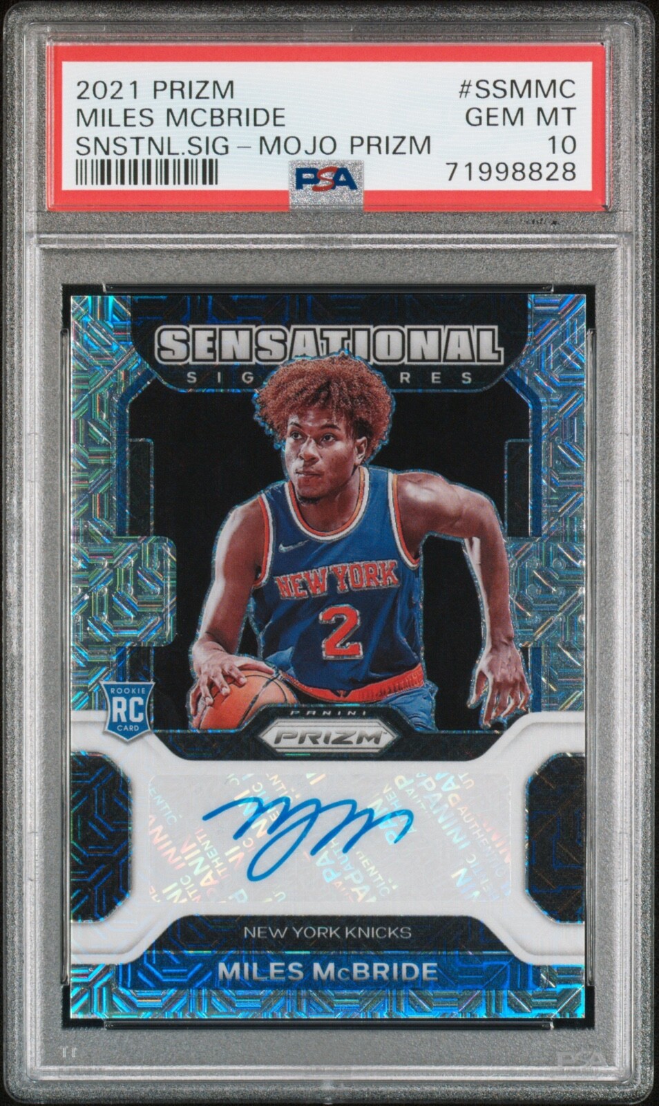 2021 Prizm Auto /25 Miles McBride Mojo Rookie Sensational Signatures PSA 10