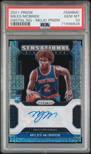 2021 Prizm Auto /25 Miles McBride Mojo Rookie Sensational Signatures PSA 10