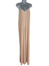 Maternity Jumpsuit Champagne Gold Pleated Wide Leg Women’s UK Size 8