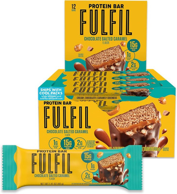 Protein Snack Bars, Chocolate Salted Caramel Flavored, Gluten Free with 15G Prot