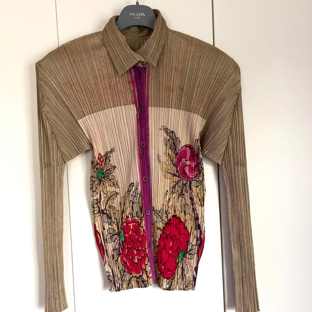 【人気】ISSEY MIYAKE pleats T. ワッフル　シャツ　サイズ3 PLEATS PLEASE ISSEY MIYAKE Shirts Tops multicolor 3 Used | eBay