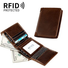 Men Trifold Wallet Money Pocket Leather Clutch Card Holder Purse RFID Blocking
