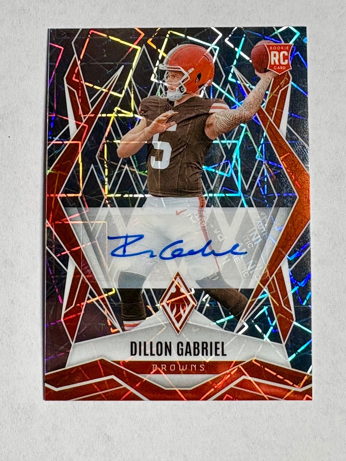 2025 Panini Phoenix Dillon Gabriel #175 Rookie Auto Lazer Prizm Cleveland Browns