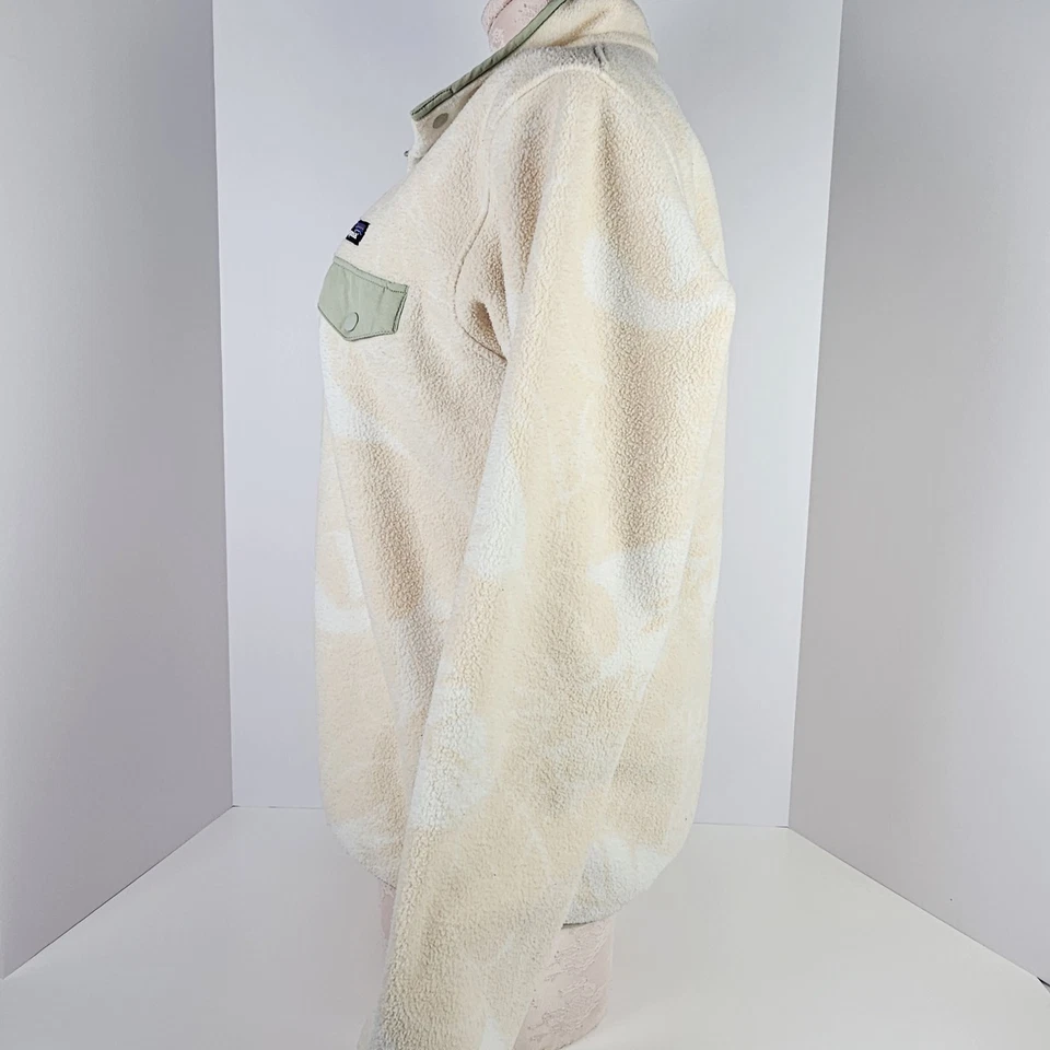 Pullover polar Patagonia Synchilla Snap-T para mujer pequeño crema floral tie dye Foto 2 de 4