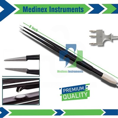 Tebbetts Hand-Activated Monopolar Insulated Forceps 8  Serrated Jaws with Cord