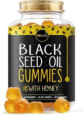 MAJU's Black Seed Oil Gummies with Honey 90ct, 500mg BSO Gummy, Black Cumin Seed
