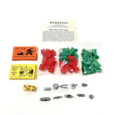 1961 MONOPOLY Replacement Pieces Tokens Pawns Cards Instructions Houses Dice