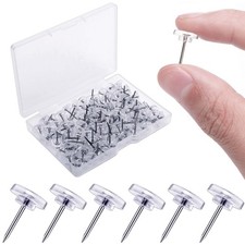 Clear Thumb Tacks for Wall Hangings Plastic Clear Push Pins 150 Count for Cor...