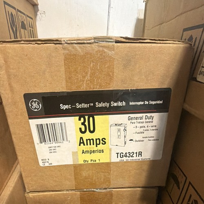 #ad GE TG4321R 30A 3 Pole Fusible Safety Switch Outdoor Brown Wall Mount $125.00