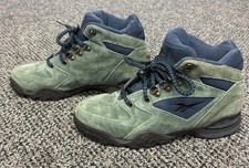 Vintage Reebok Hexalite Hiking Boots Size 7 Womens Green And Blue Suede Gorpcore