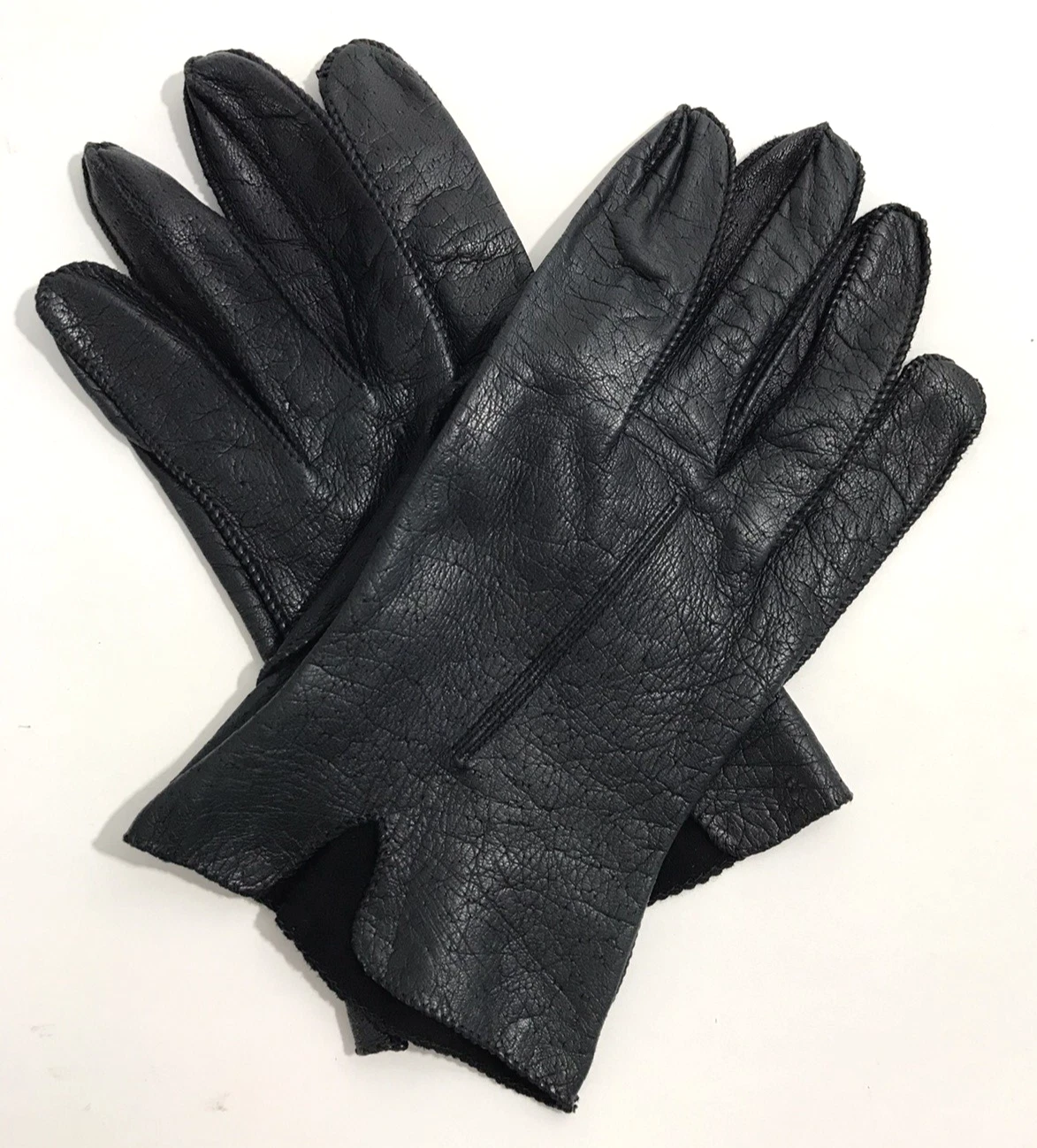Womens Black Deerskin Leather Gloves Size Small Unlined for Driving or Riding
