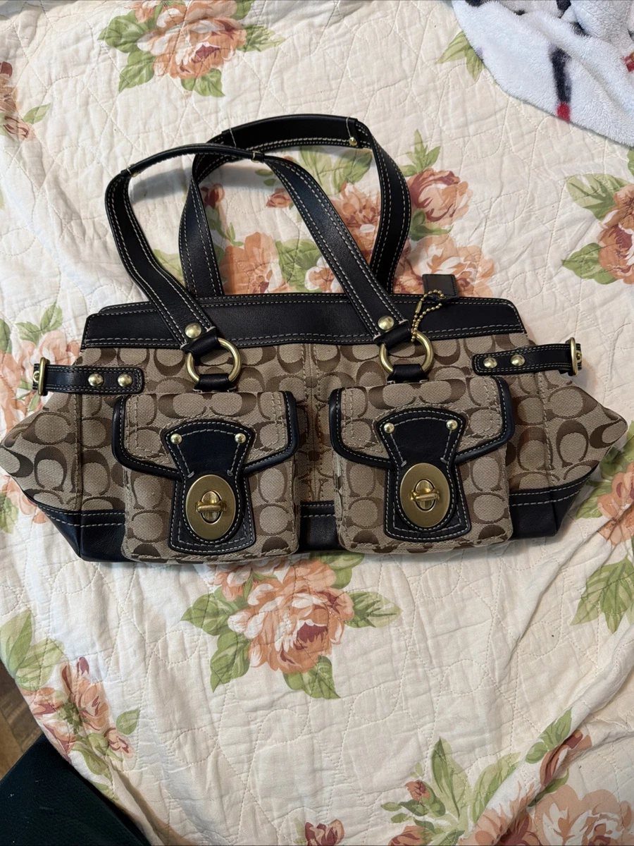 Coach Legacy Canvas Exterior Satchel/Top Handle Bag Handbags