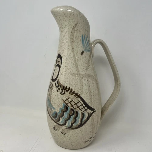Vintage Red Wing Pottery Bob White Quail 11 3/4" Pitcher Jug