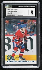 2021 Upper Deck Fleer Ultra Rookies Blue Foil /399 Cole Caufield CGC 9 Mint 6o2