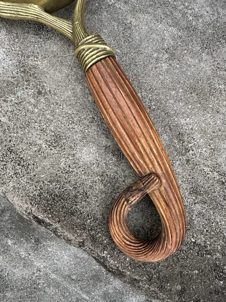 Lupa antigua rara de latón/mango de madera tallada Abisa.Principios de 1900,V.G.C! Foto 4 de 4