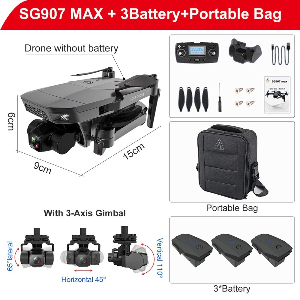 ZLL SG907 MAX 5G WIFI FPV GPS 4K HD Camera 3-axis Gimbal Foldable