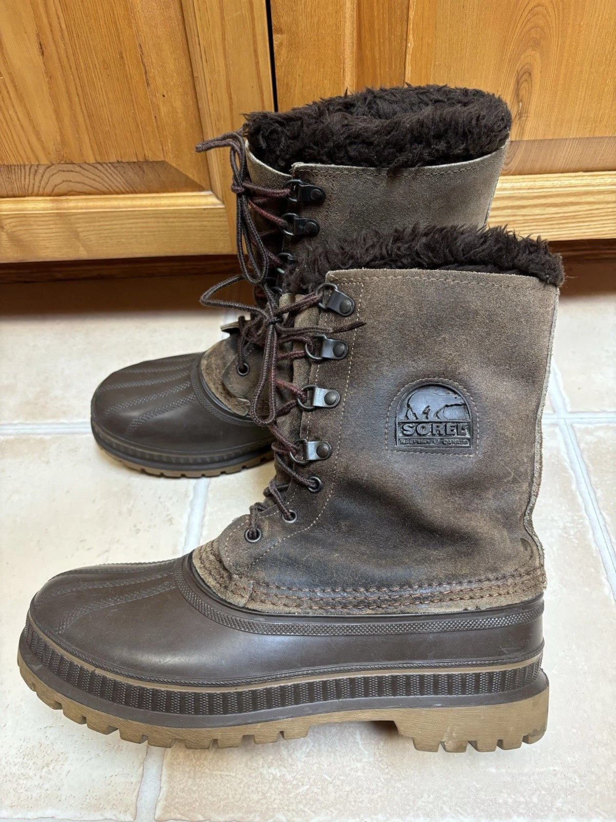 Men's Brown Suede Leather SOREL Snow Boots (Size 7)