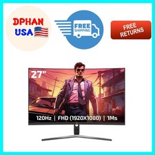 27'' Curved Gaming Monitor - 1ms Response, AMD FreeSync, Dual Speakers, RGB