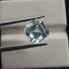 Superb Fine Cut 9.5 MM AAA Natural Faceted AQUAMARINE Square Cut Shape, Pendant