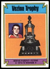 1974 TOPPS BERNIE PARENT 249 VG VEZINA WINNER HOCKEY PHILADELPHIA FLYERS