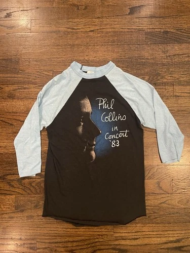 Phil Collins Vintage Original Concert T-Shirt Tee Jays 1980s vintage concert t-shirt, vintage, size M, single stitch, B+ condition