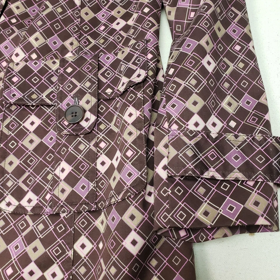 Gabardina elástica Bandolino púrpura/marrón patrón MCM ¡EXCELENTE ESTADO!! Foto 3 de 4