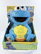 SESAME STREET Cookie Monster Counting Jar with 10 Play Cookies -New In Box