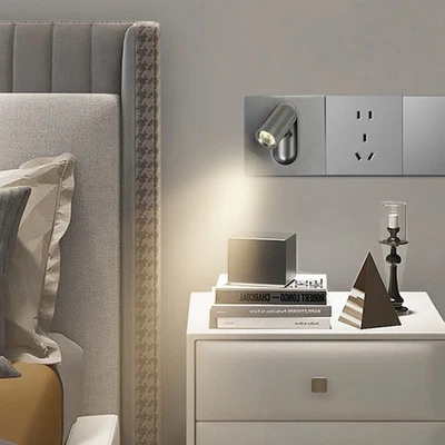 2Pcs COB LED Swivel Wall Lamp Direction Spotlight Bedside Light Fixture Switch - Image 1 of 4