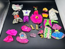 Vintage 80s/90's Barbie Clothing Lot Mostly Neon rocker type stuff random