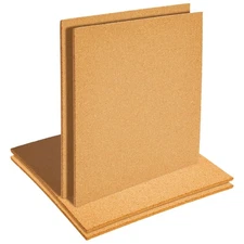 4-Pack Cork Bulletin Board, 1/4 Inch Cork Tile Boards, 12x12 in