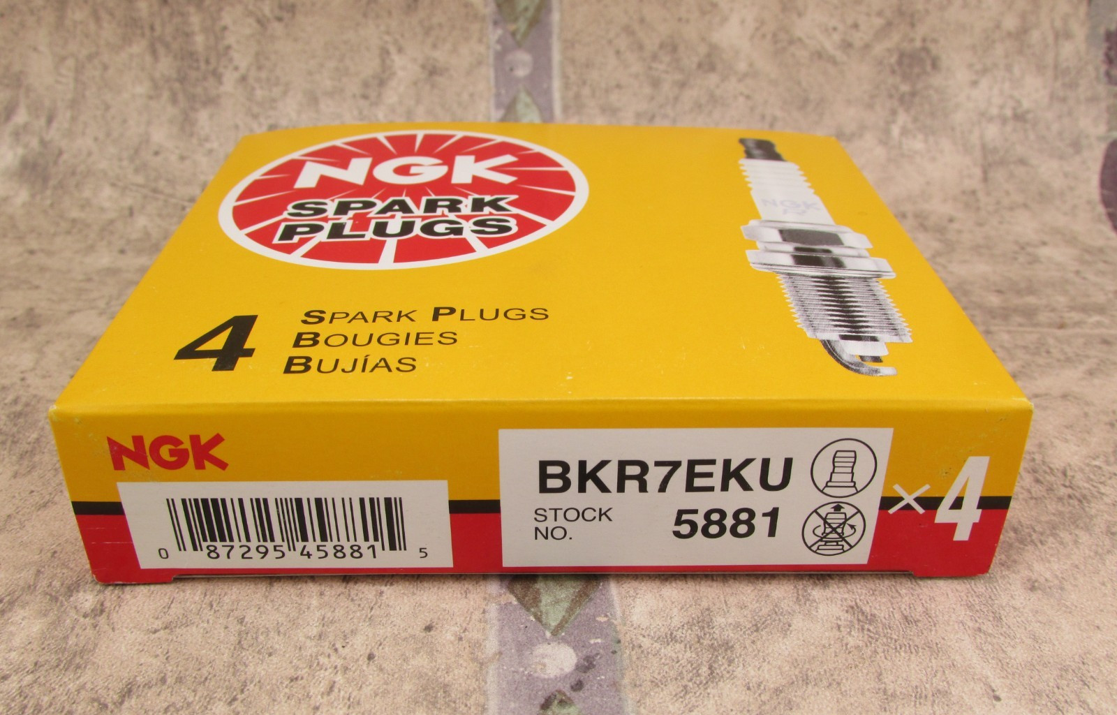 4 PACK NGK Standard 5881 BKR7EKU Spark Plugs, Made In Japan