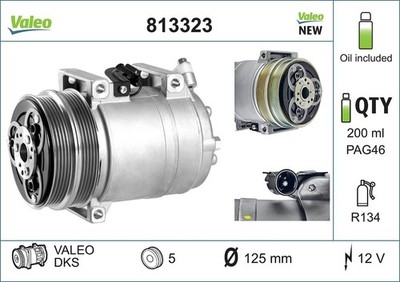 Kompressor Klimaanlage VALEO ORIGINS - NEW O.E. TECHNOLOGIE 813323 für FORD 12V