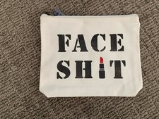 Zipper Pouch - Medium - Canvas Zipper Pouch Makeup Bag - New With Tags